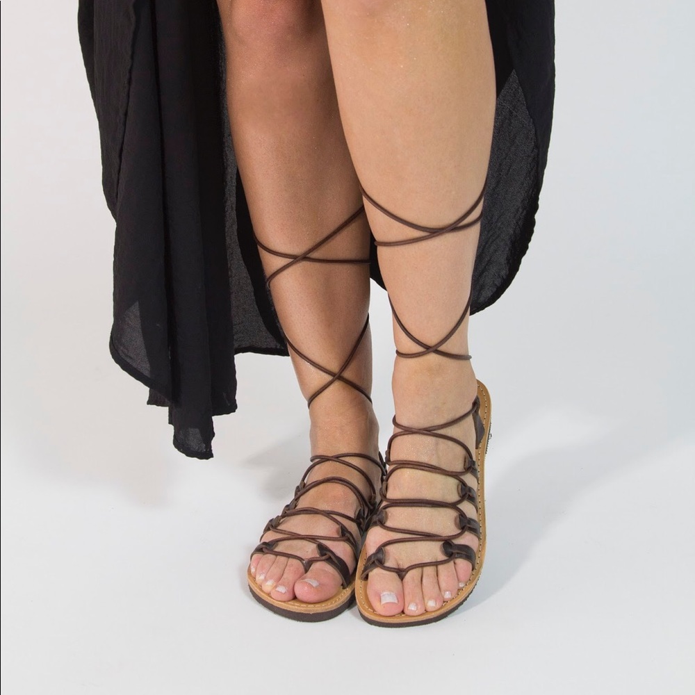 Lace up Gladiator Greek Leather Sandals